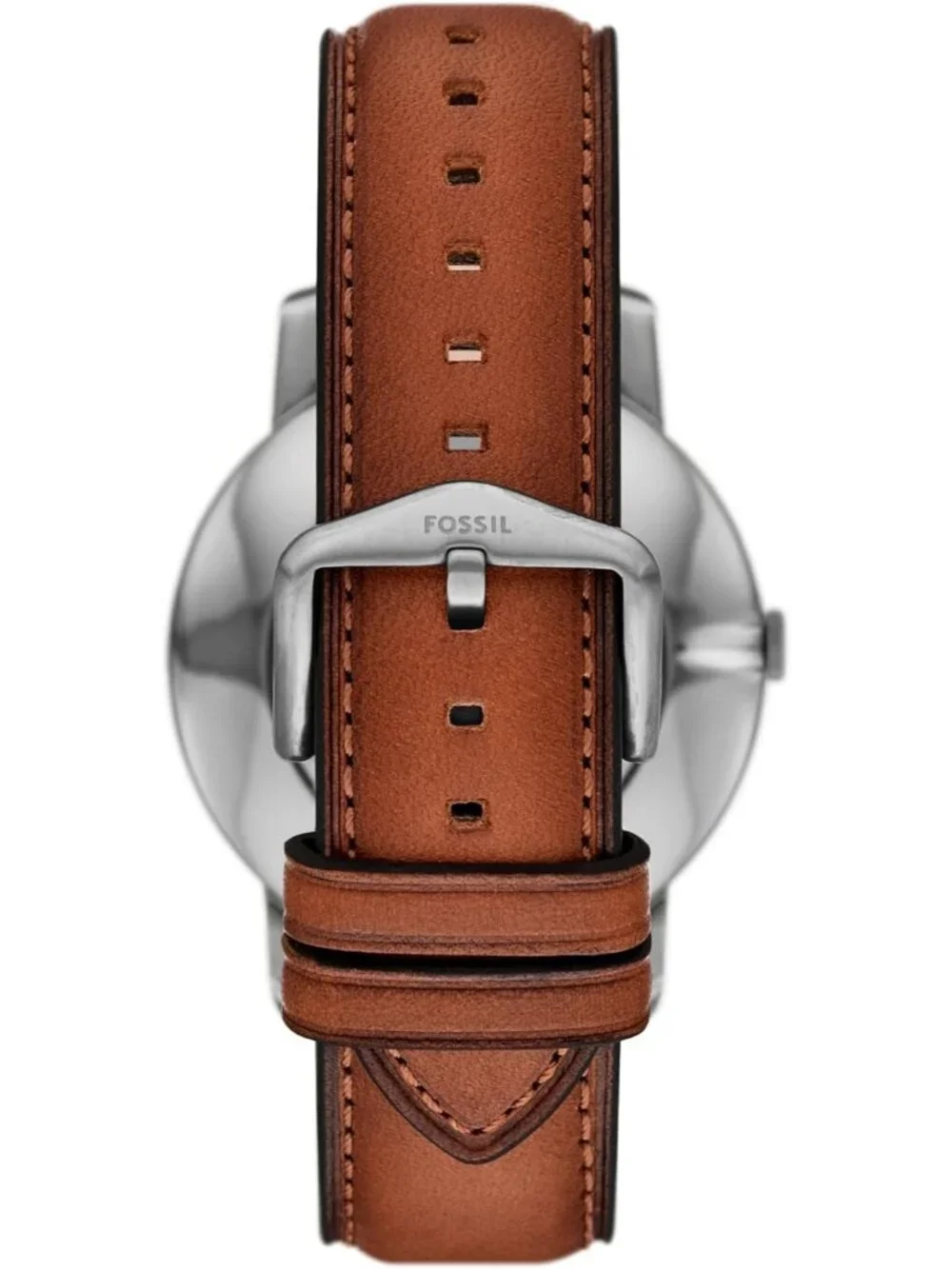 Men's Brown Leather/Silver/Green Crystal Lens Minimalist Quartz Wrist Watch